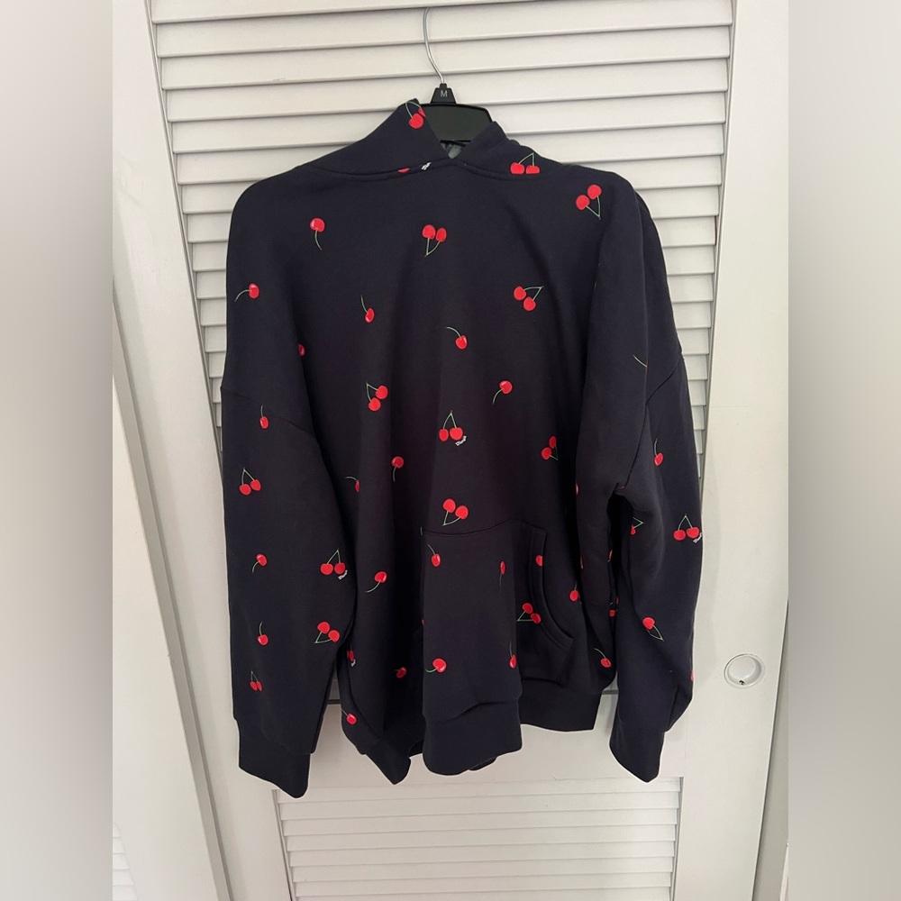 Cherry Print Navy Hoodie